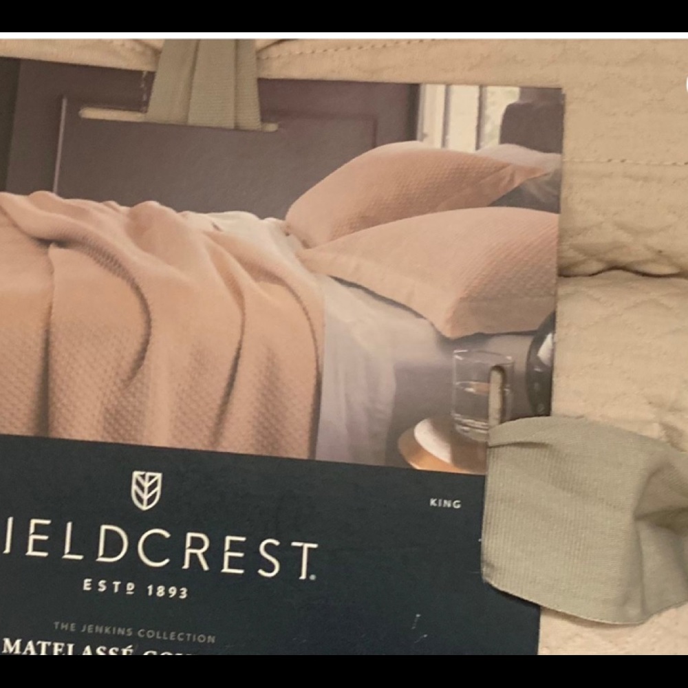 Quilt coverlet all soft cotton taupe tan KING new